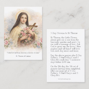 Visita Tarjeta Santa de Novena de Santa Teresita Jesús Cr