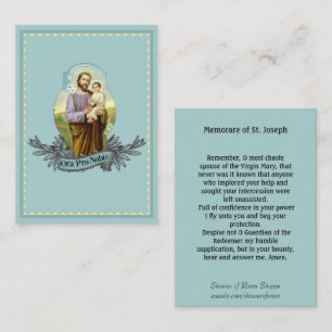 Visita Tarjeta santa del rezo de San José Memorare