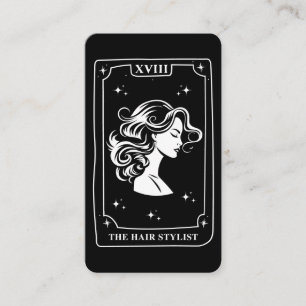 Visita Tarjeta Tarot mística Estilo de cabello negro y bl