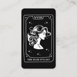 Visita Tarjeta Tarot mística Estilo de cabello negro y bl