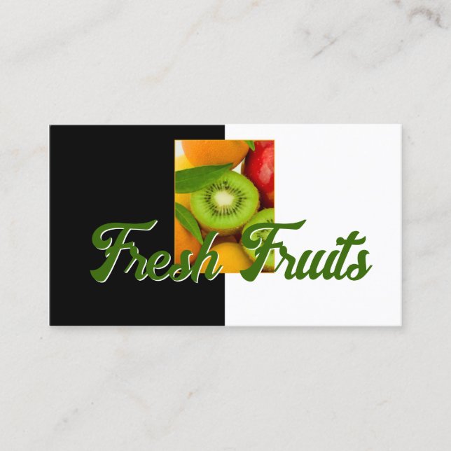 Visita Tarjeta temática de fruta fresca para bares de nut (Anverso)