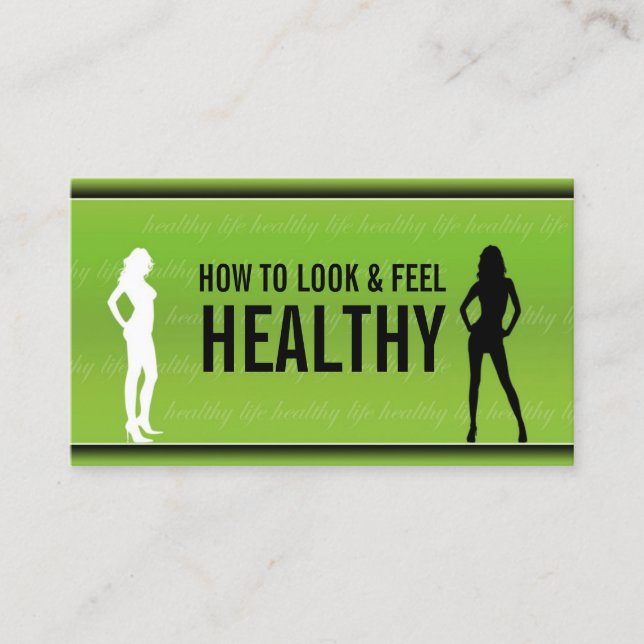 Visita Tarjeta verde de perfil para mujeres negras y blan (Anverso)