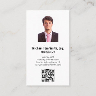 Visita Tarjeta Vertical de Foto y Código QR de Abogado Mi