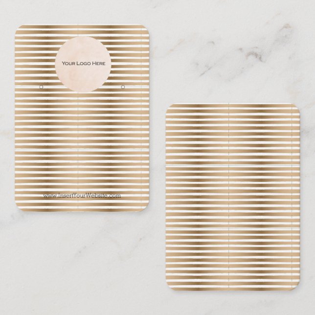 Visita Tarjeta vertical de visualización de la tira dorad (Anverso / Reverso)