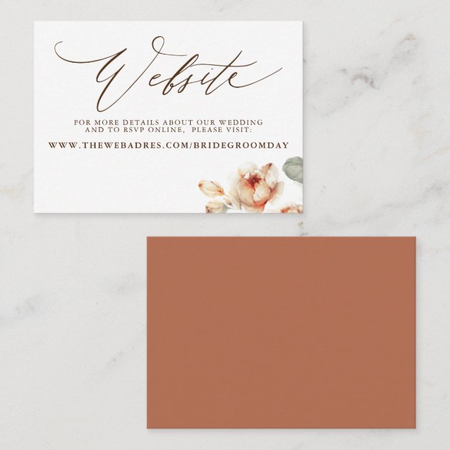 Visita Tarjeta web Boda de Flores Caídas (Anverso / Reverso)