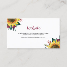 Visita Tarjeta web de Boda de floral de girasol acuático