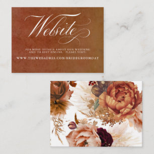 Visita Tarjeta web de Boda floral de Rust and Terracotta