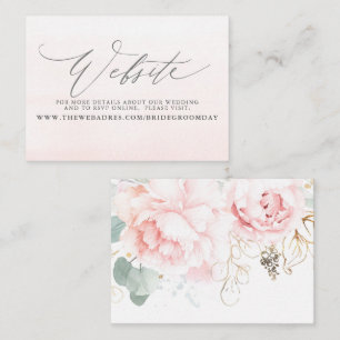 Visita Tarjeta web de Boda floral suave rosa