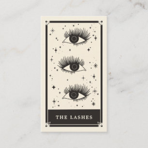 Visita Tarot celeste Lashes tarjeta de negocios negra