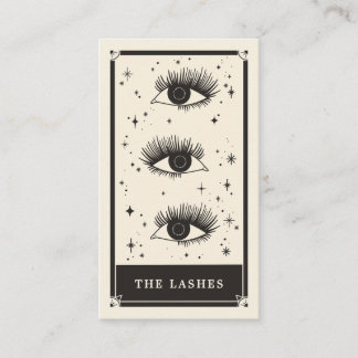 Visita Tarot celeste Lashes tarjeta de negocios negra