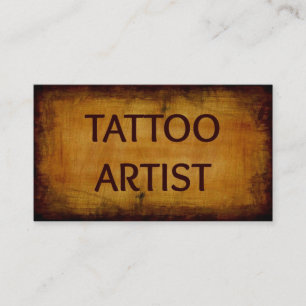 Visita Tattoo Artist Antiguo Wood Tarjeta de Negocios