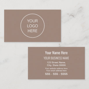 Visita Taupe Simple Moderno Añada su tarjeta de presentac