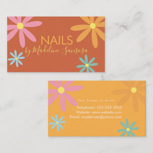 Visita Técnico de uñas florales tarjeta de presentación g