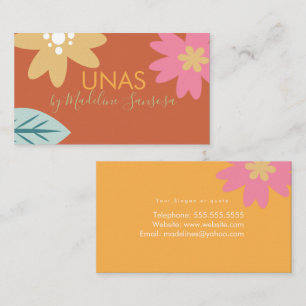 Visita Técnico de uñas florales tarjeta de presentación n