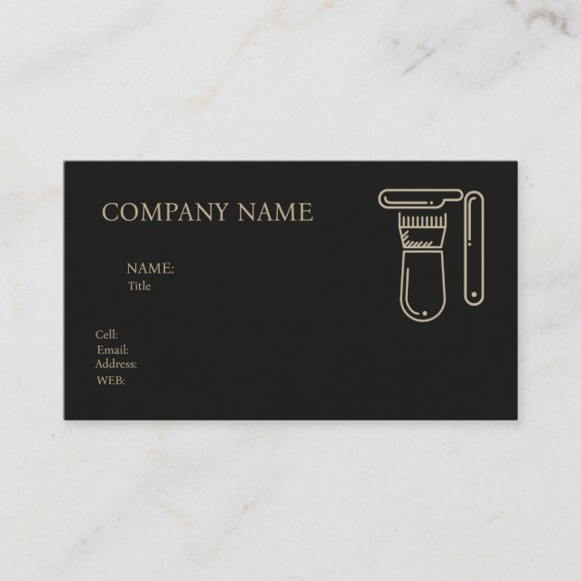 VISITA TIENDA DE BARBER DE TARJETA DE NEGOCIO DE PLANTILL (Anverso)