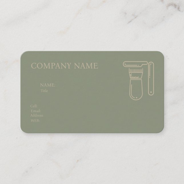 VISITA TIENDA DE BARBER DE TARJETA DE NEGOCIO DE PLANTILL (Anverso)