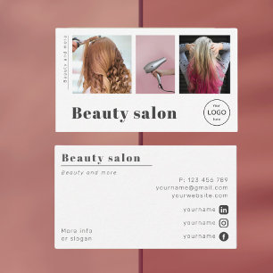 Visita Tienda de belleza salón de pelo uñas foto tarjeta 