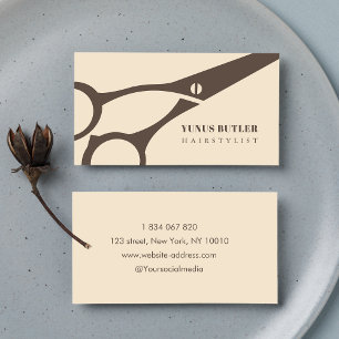 Visita Tijera Minimalista de Peluquero Tarjeta de Present
