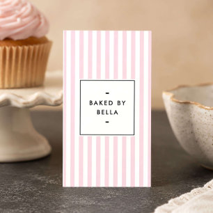 Visita Tiras rosadas retro Tarjeta de panadería casera