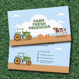 Visita Tractor, vaca y verduras - Tarjeta de presentación