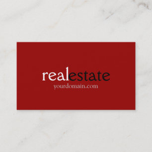 Visita Trendy Dark Red Real Estate Agent Tarjeta de Negoc