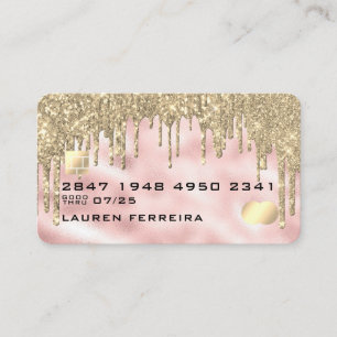 Visita Trendy Girly Dris Tarjeta de débito Faux de Oro Ro