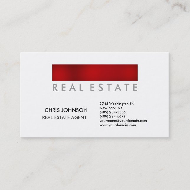Visita Trendy Red White Creative Agent - Tarjeta de prese (Anverso)
