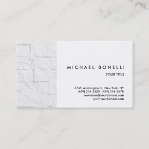 Visita Trendy Wall Brick White Professional Tarjeta de vi