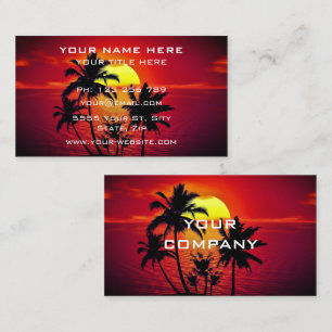 Visita Tropical Sunset Tu Empresa Tarjeta de Negocio Mode