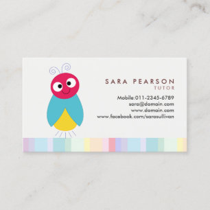 Visita Tutor Cute Colorful Lightning Bug tarjeta de prese
