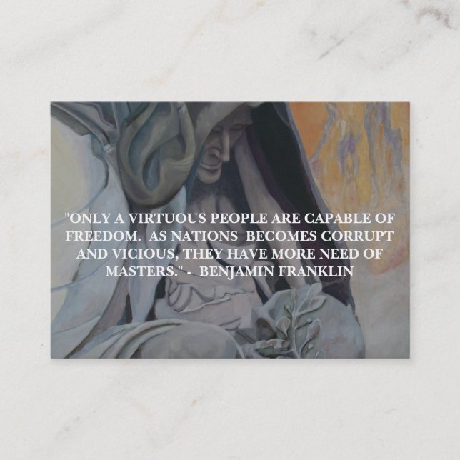 Visita "Una nación de hombres bien informados. "- Tarjeta (Anverso)