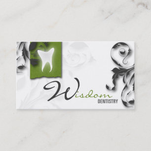 Visita Verde elegante del monograma de la tarjeta de