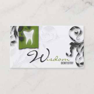 Visita Verde elegante del monograma de la tarjeta de