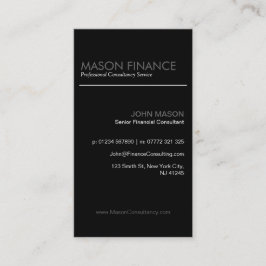 Visita Vertical negro moderno - Tarjeta profesional de ne