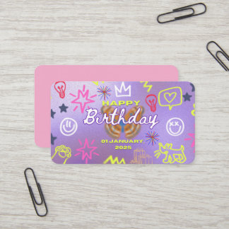 Visita Vibrante tarjeta de celebración de cumpleaños