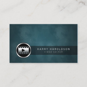 Visita Video Editor Video Clip Icon Grunge Tarjeta de pre