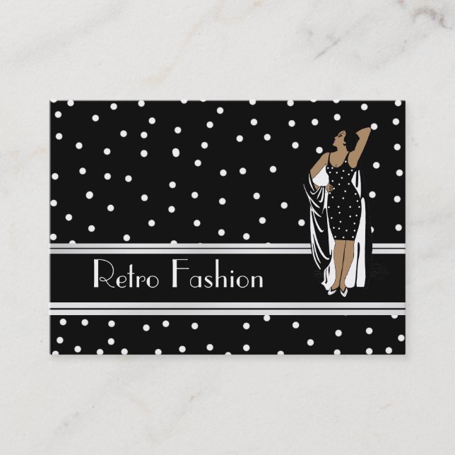 Visita Viñeta de moda retro de tarjeta de perfil (Anverso)