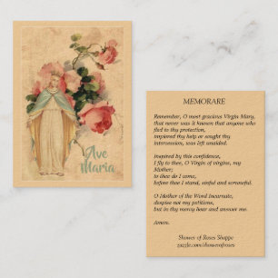 Visita Virgen María con la tarjeta santa floral de