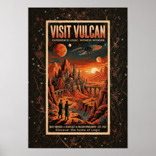 Visita Vulcan - Póster de Viaje Galáctico Retro