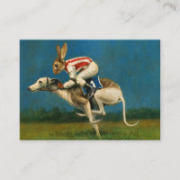 Whippet Con Tarjeta De Negocios Conejo Jocky ACEO