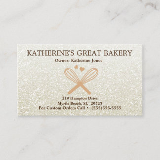 Visita Whisks Love Purpurina Bakery Tarjeta de presentaci