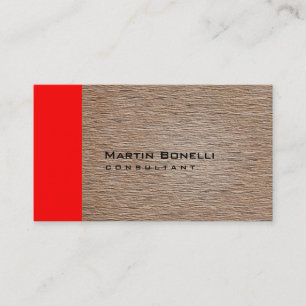 Visita Wood Efecto cálido Beige Red Stripe Tarjeta de Neg