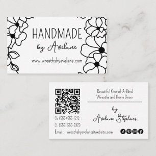 Visita Wreath floral hecho a mano   Tarjeta de presentaci