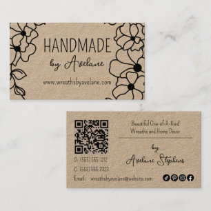 Visita Wreath floral hecho a mano   Tarjeta de presentaci