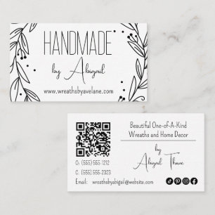 Visita Wreath floral hecho a mano   Tarjeta de presentaci