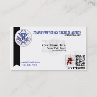 Visita ZETA de la tarjeta del zombi ID/Business