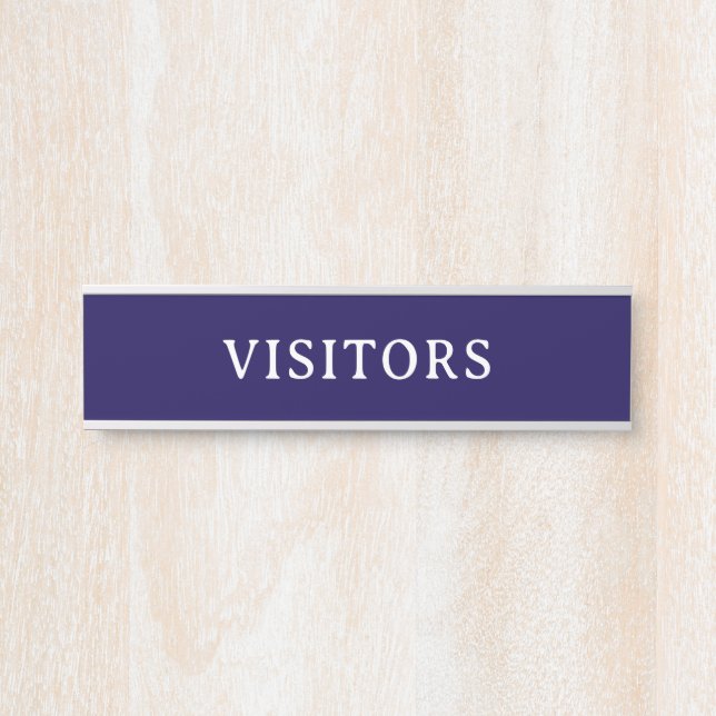 VISITANTES | Placa de nombre de puerta moderna pro (Anverso)