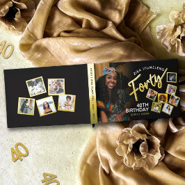 Visitas 40 fotos de cumpleaños libro de invitados de oro n