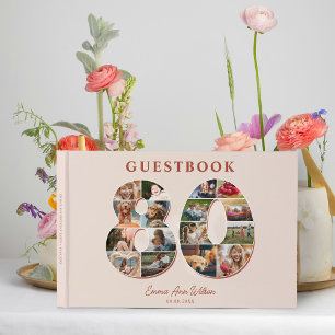 Visitas 80.º libro de Collages de fotos de cumpleaños