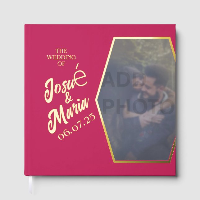 Visitas Añadir un libro de invitados de Relieve metalizado (Anverso)